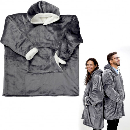 Sweat Plaid géant à capuche