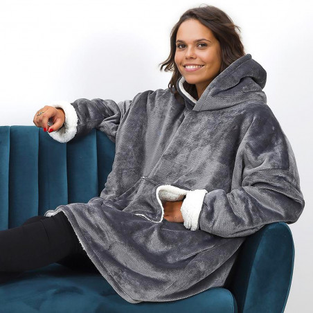 Sweat Plaid géant à capuche