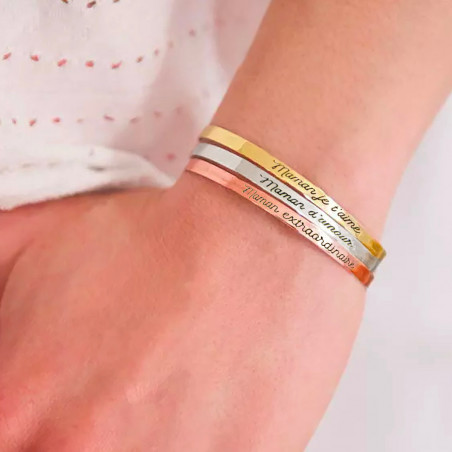 Coffret 3 bracelets jonc message Maman