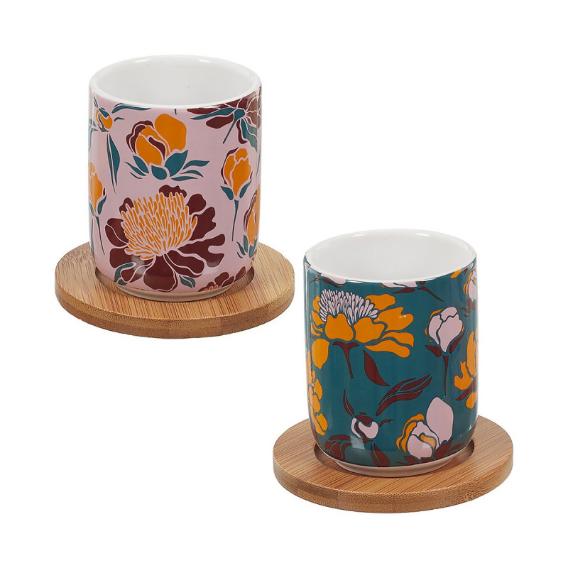 Coffret 2 tasses soucoupe bambou