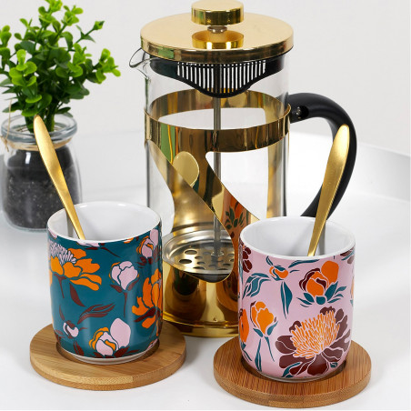 Coffret 2 tasses soucoupe bambou