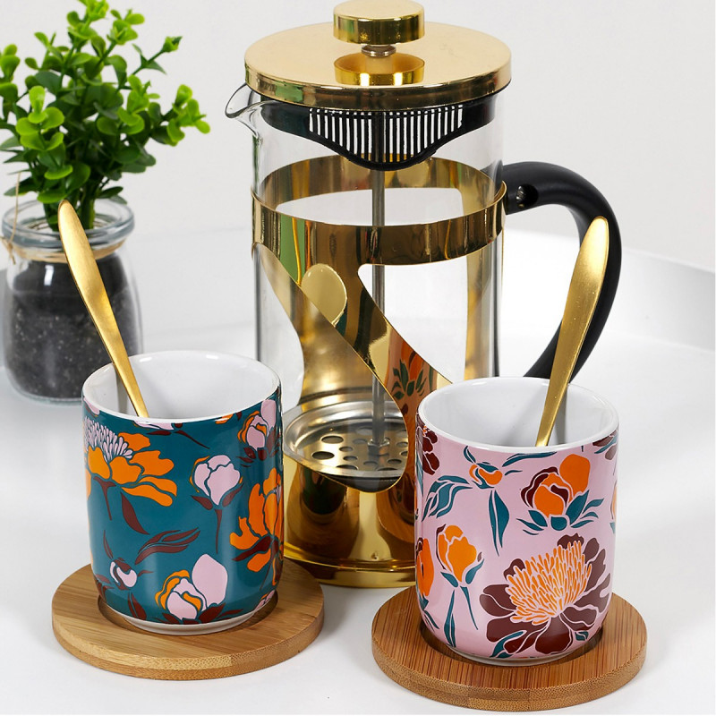 Coffret 2 tasses soucoupe bambou
