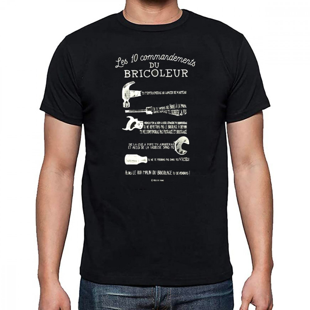 T-shirt "Les 10 commandements du Bricoleur" Taille L