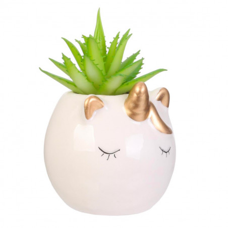 Chat et licorne plantes artificielles