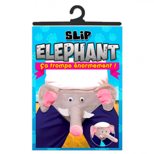 Slip Humoristique Éléphant – Slip Adulte avec Trompe en Peluche