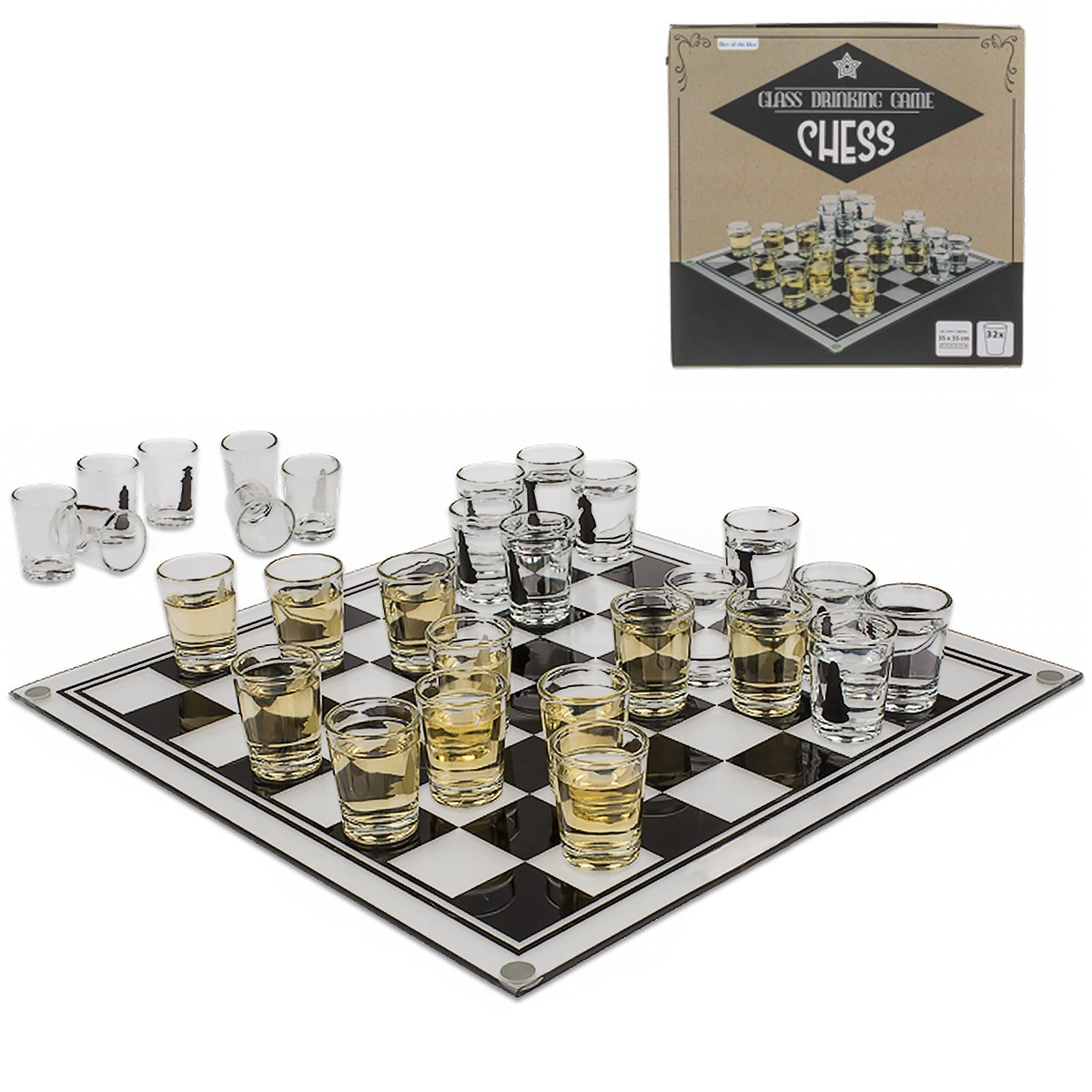 cadeau soirée, Jeu à boire jeu d'échec - 19,90 €