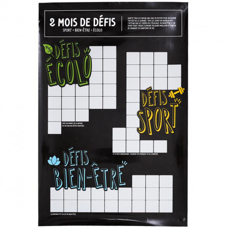 Poster à gratter 2 mois de défis