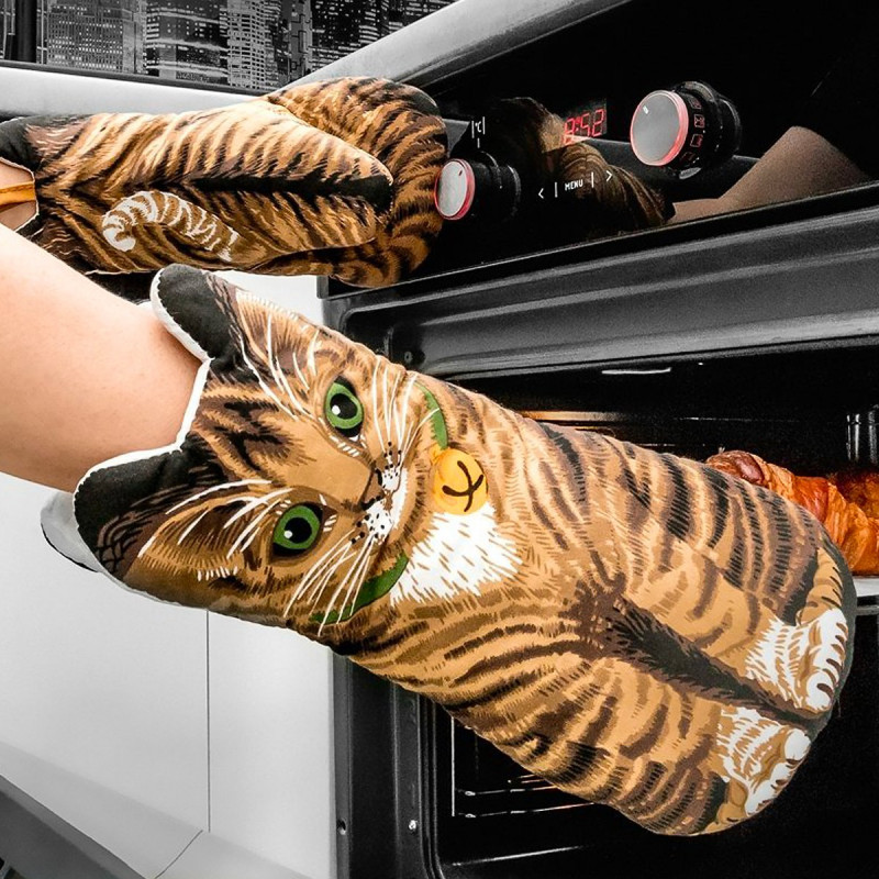Paire de gants de cuisine Chat