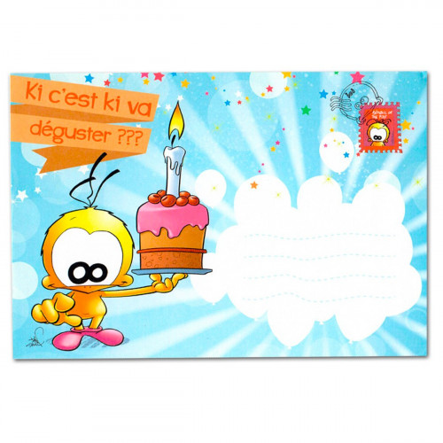 Carte anniversaire lance confettis "faut k'ça pète"