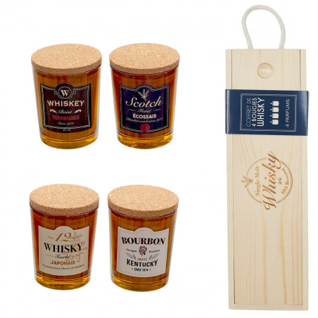 Coffret 4 bougies whisky