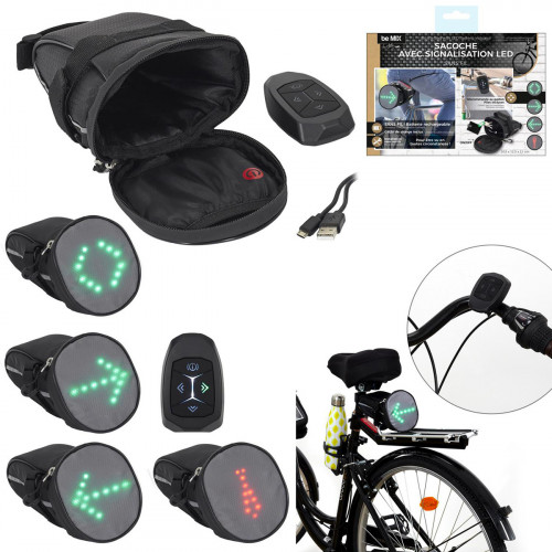 Sacoche pour vélo avec signalisation LED sans fil