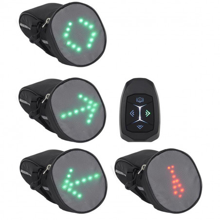 Sacoche pour vélo avec signalisation LED sans fil