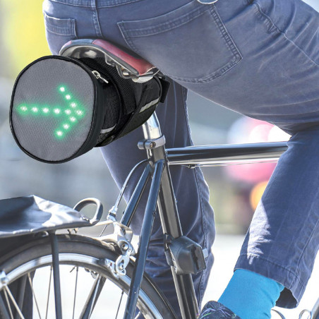 Sacoche pour vélo avec signalisation LED sans fil