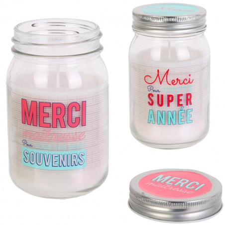 Lot de 2 bougies Merci Maîtresse