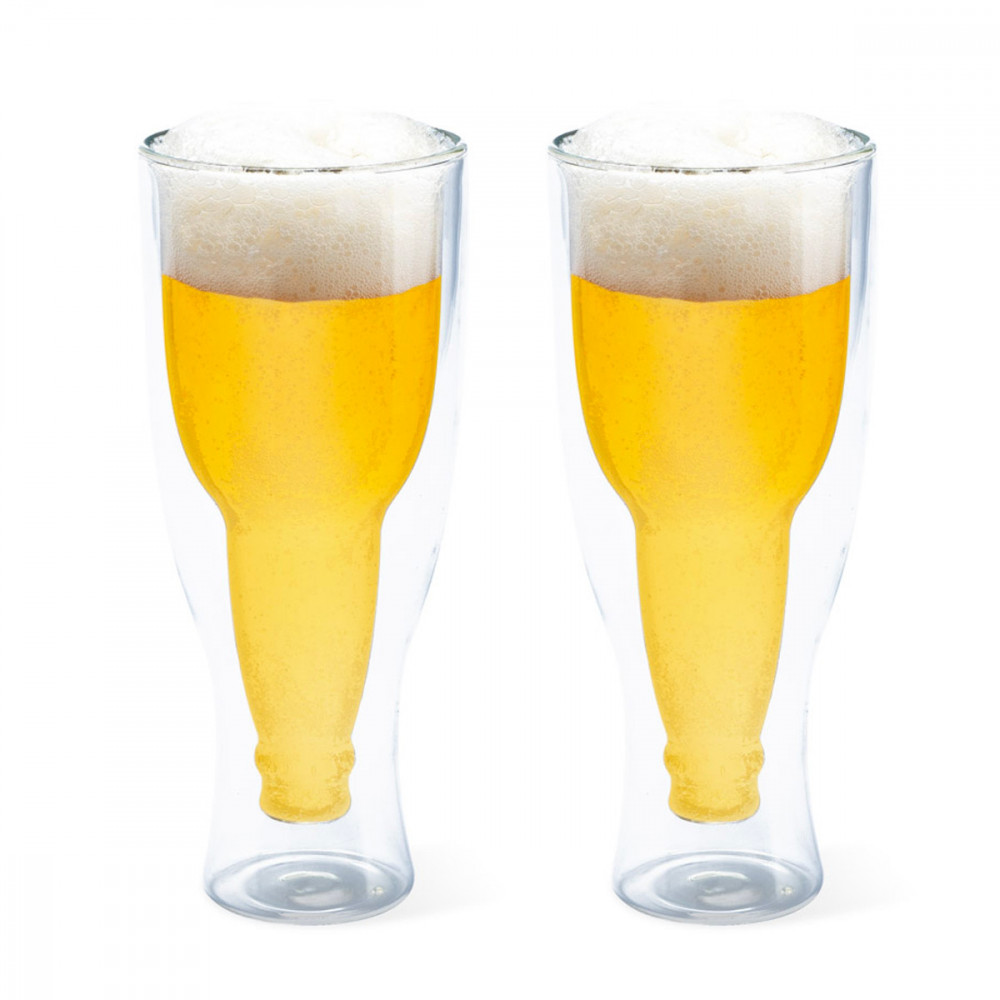 Paire de Verres Inversés Gravity – Verres à Bière Double Paroi 250 ml - Mycrazystuff