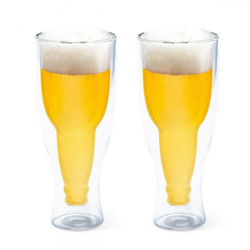 Paire de Verres Inversés Gravity – Verres à Bière Double Paroi 250 ml - Mycrazystuff
