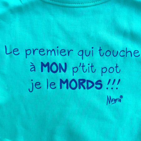 Bavoir "Le premier qui touche..."