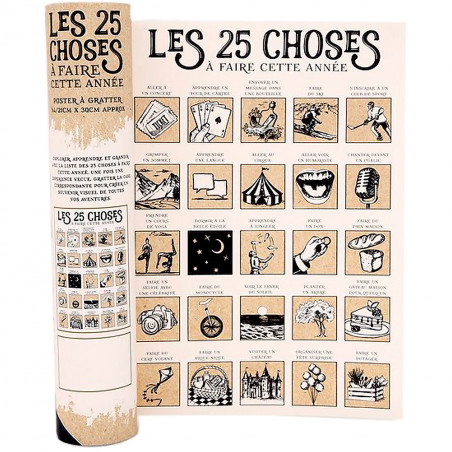 Poster à gratter Les 25 choses à faire cette année