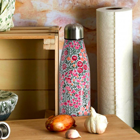 Coffret bouteille isotherme fleurie