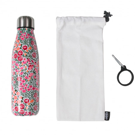 Coffret bouteille isotherme fleurie