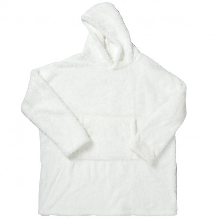 Sweat Plaid géant à capuche Blanc