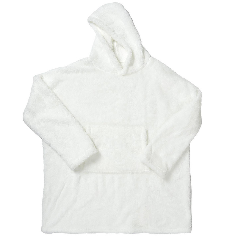 Sweat Plaid géant à capuche Blanc