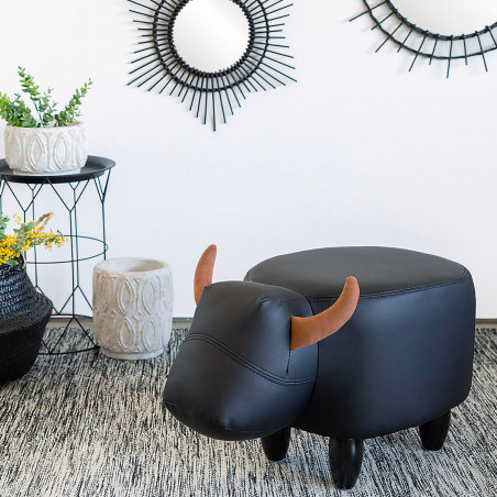 Pouf Vache noire