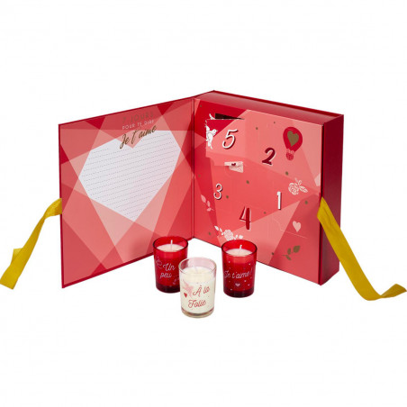Calendrier surprise bougies Je t'aime
