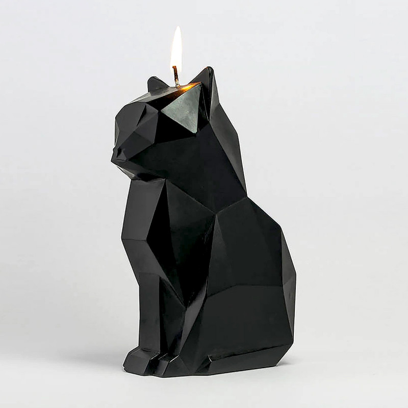 Bougie chat squelette PyroPet Gris