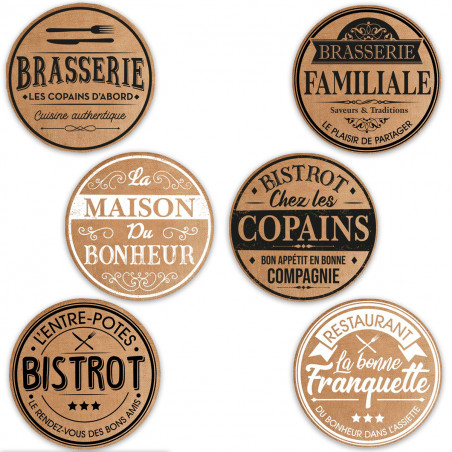 Lot de 6 sets de table toile de jute