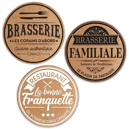 Lot de 6 sets de table toile de jute