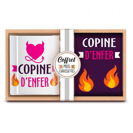 Coffret mug chaussettes Copine d'enfer
