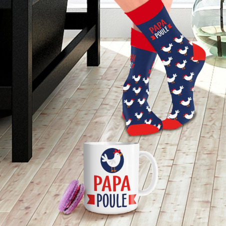 Coffret cadeau Papa Poule avec mug et chaussettes de MyCrazyStuff