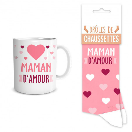 Coffret mug chaussettes Maman d'amour