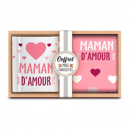 Coffret mug chaussettes Maman d'amour
