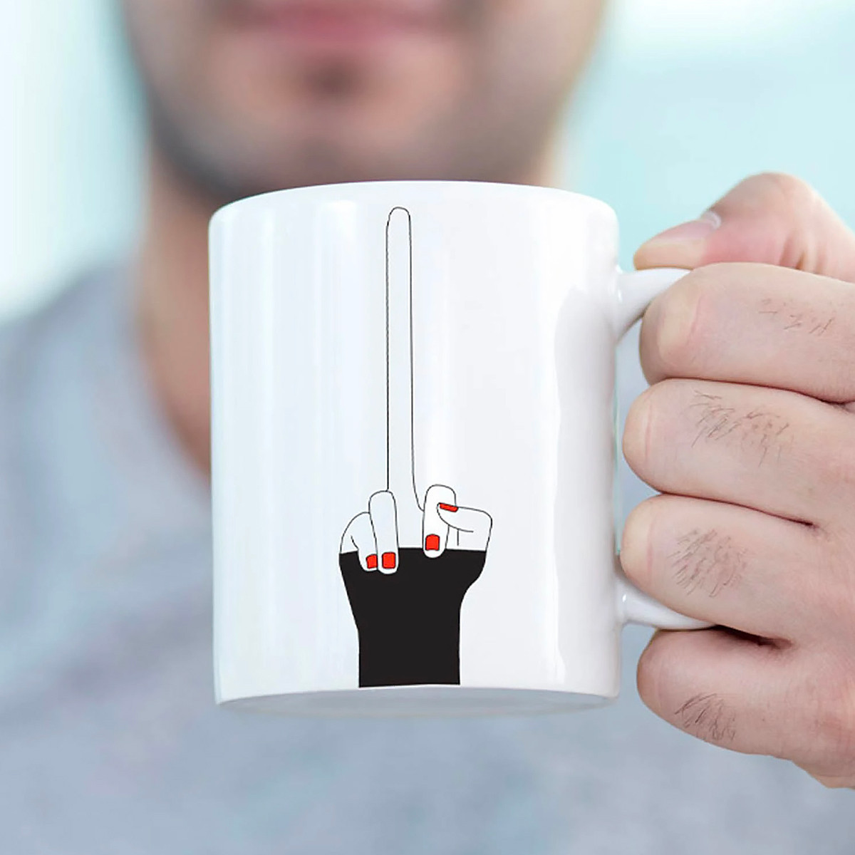 Tasse à café,Mug doigt d'honneur,Tasse de thé en céramique drôle