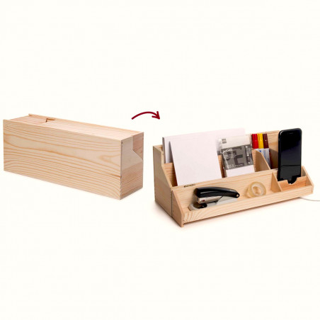 Coffret à bouteille transformable en organiseur de bureau