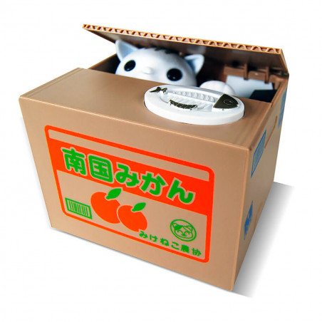 Tirelire petit chat voleur