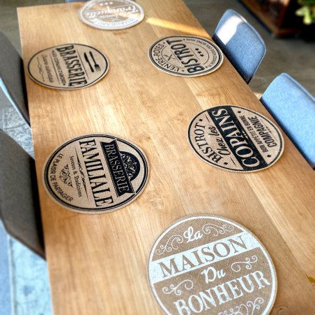 Lot de 6 sets de table toile de jute