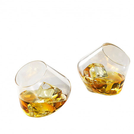 Set de 2 verres à whisky toupie