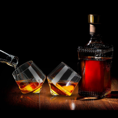 Set de 2 verres à whisky toupie