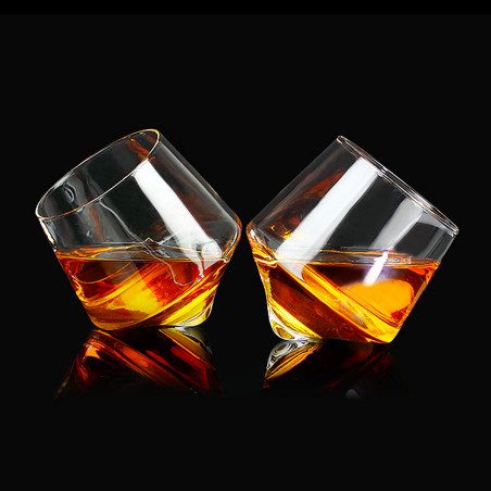 Set de 2 verres à whisky toupie
