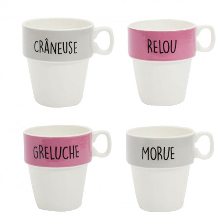 Coffret tasses avec support Vilaines Filles
