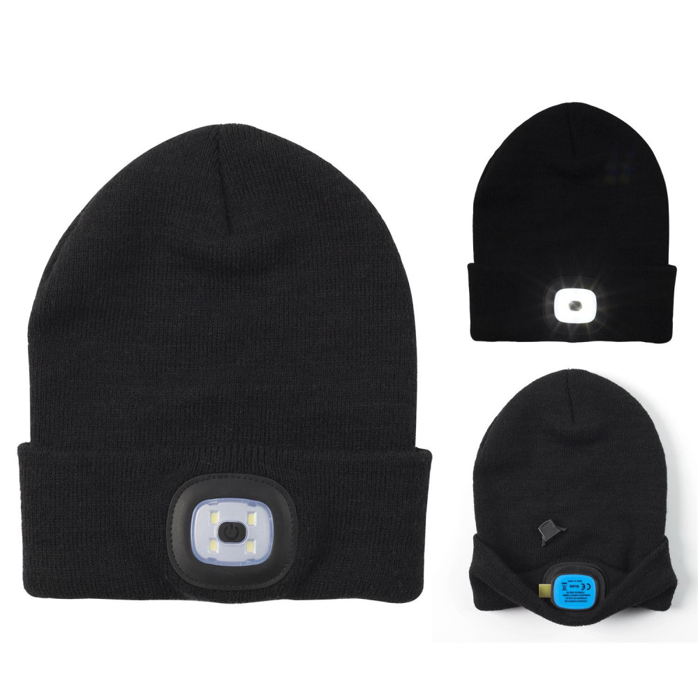 Bonnet Musical À Led Avec Lumière, Bonnet D'Éclairage Bluetooth, Lampe Frontale Rechargeable