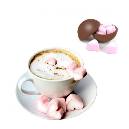 Coffret 3 bombes chocolat chaud coeurs guimauve