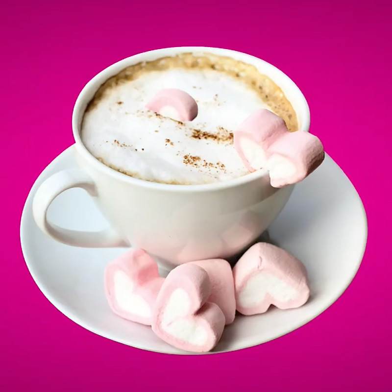 Coffret 3 bombes chocolat chaud coeurs guimauve