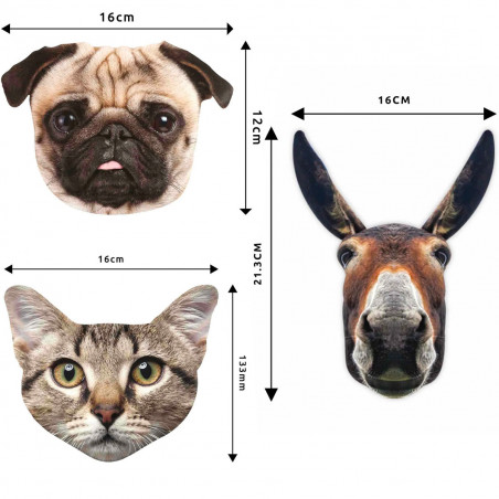 Lot de 3 Microfibres pour lunettes animaux