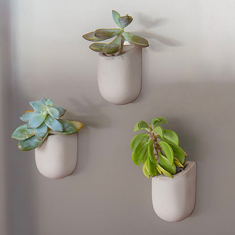 Mini jardinières magnétiques en béton