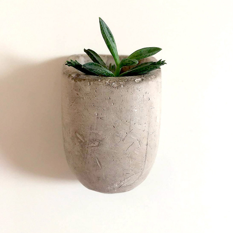 Mini jardinières magnétiques en béton