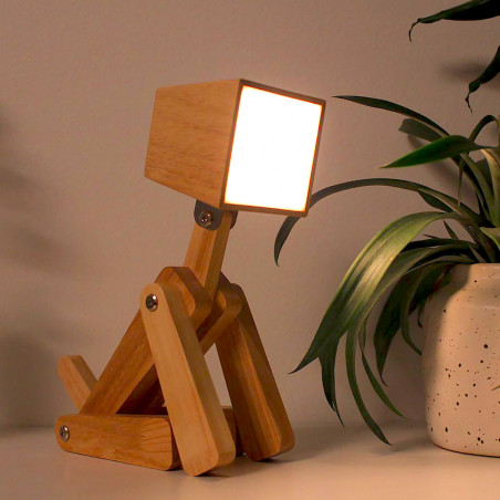 Lampe bois design chien